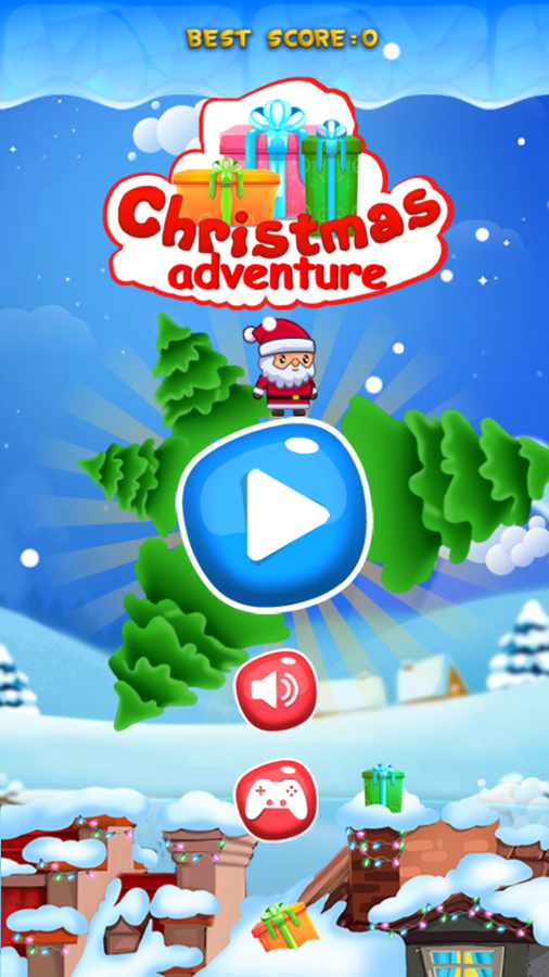 Christmas Adventure Game Welcome Screen Screenshot.