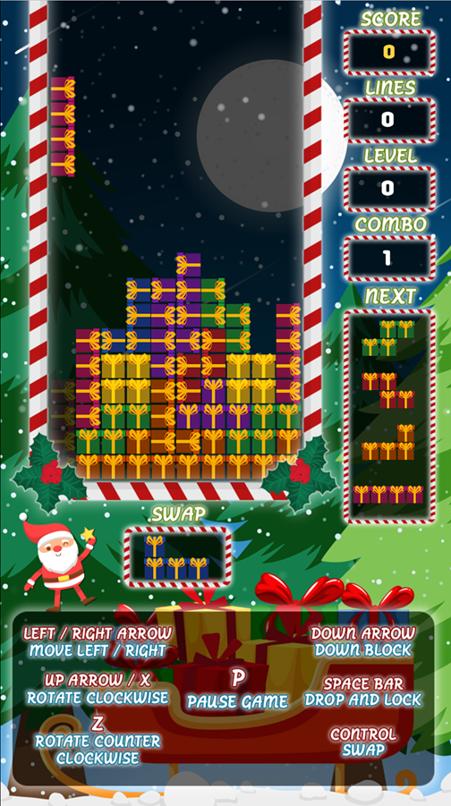 Christmas Blocks Game Screenshot.