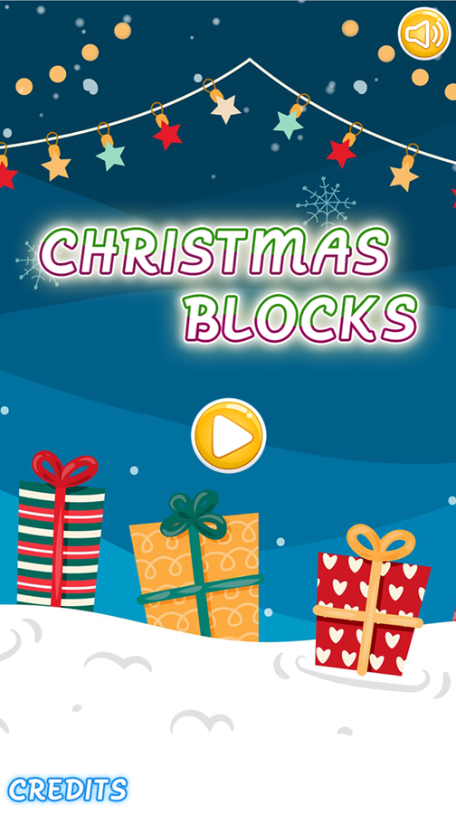 Christmas Blocks Game Welcome Screen Screenshot.