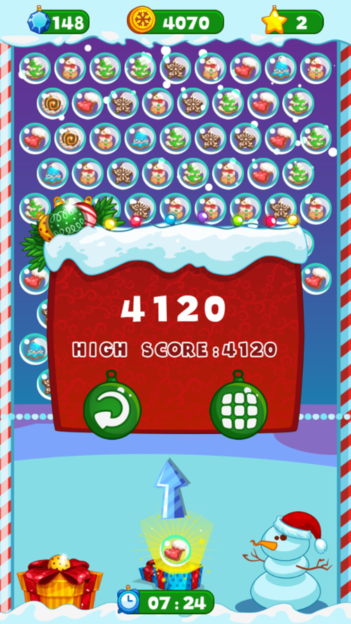 Christmas Candy Game Score Screenshot.