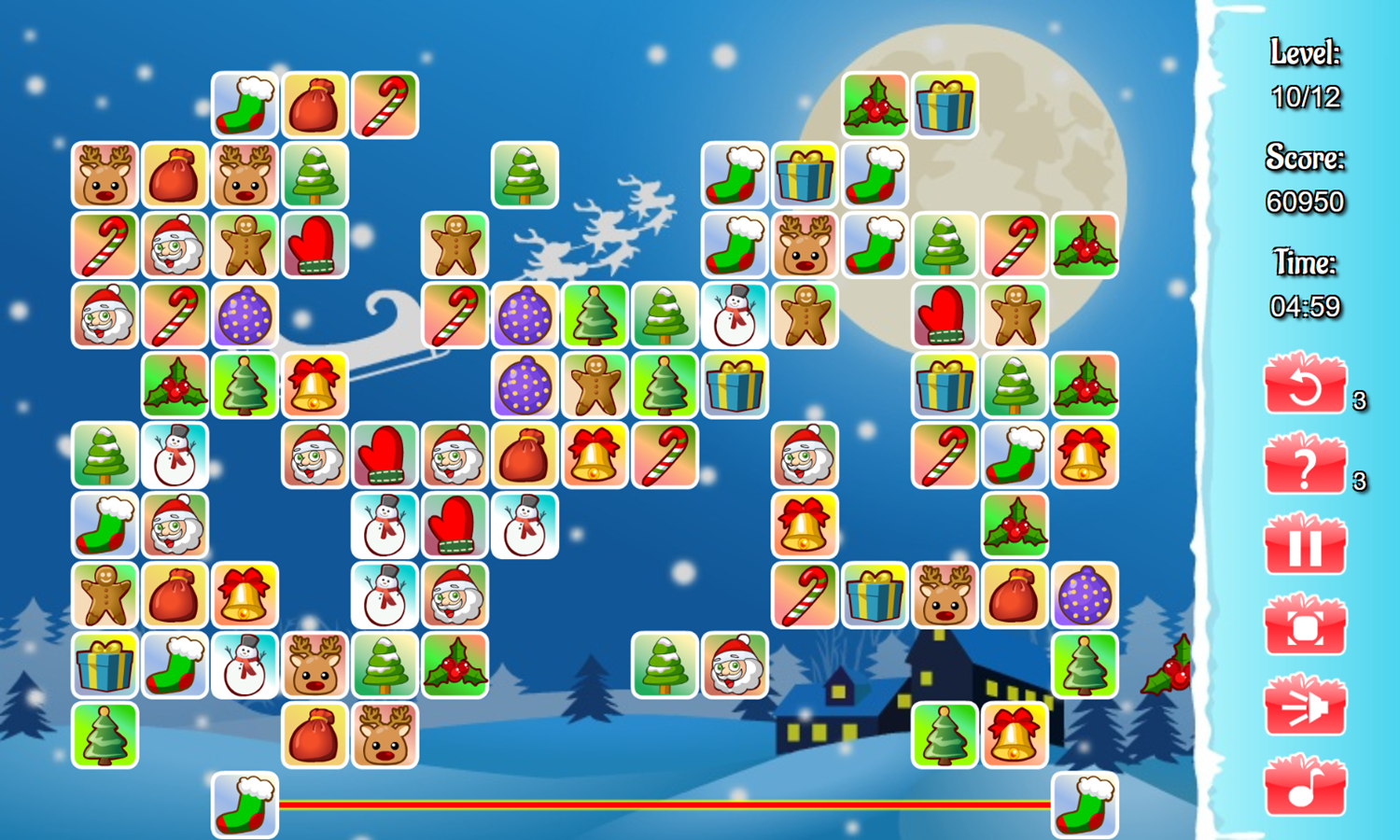 Christmas Connect Game Level Progress Screenshot.