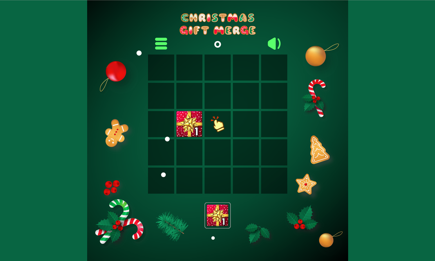 Christmas Gift Merge Game Play Instructions Screenshot.