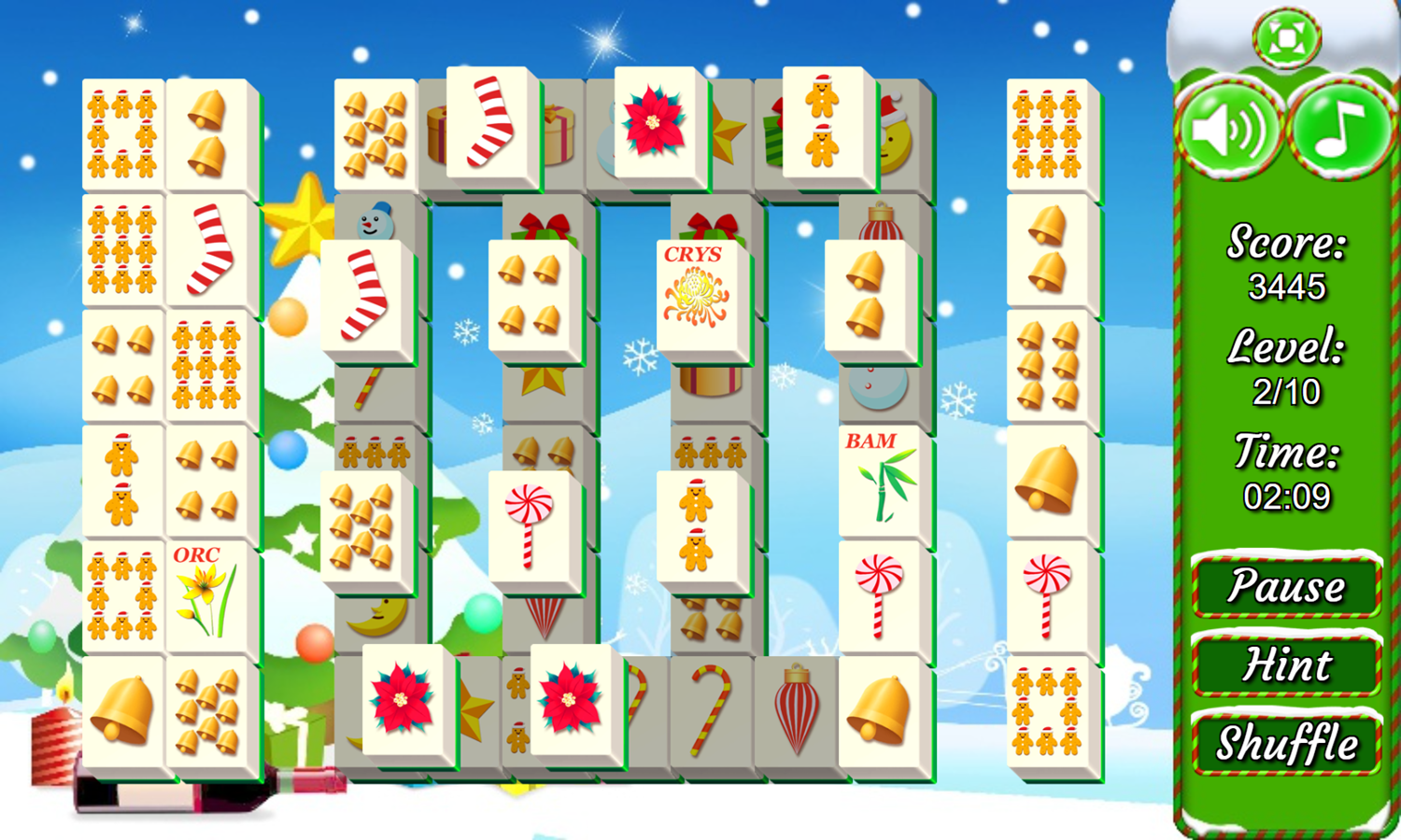 Christmas Triple Mahjong Game Next Level Screenshot.