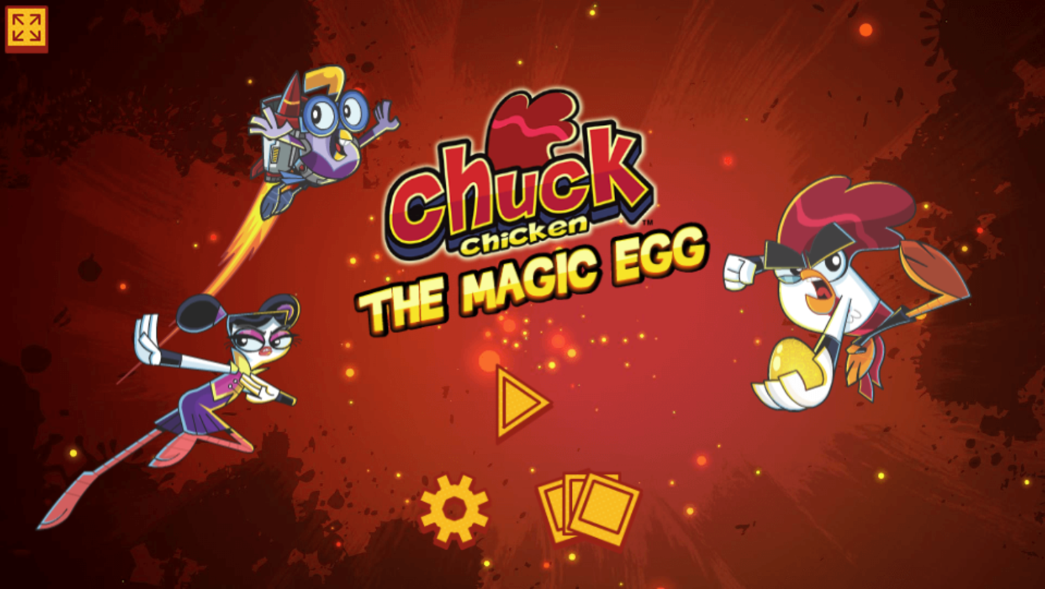 Chuck Chicken the Magic Egg Game Welcome Screen Screenshot.