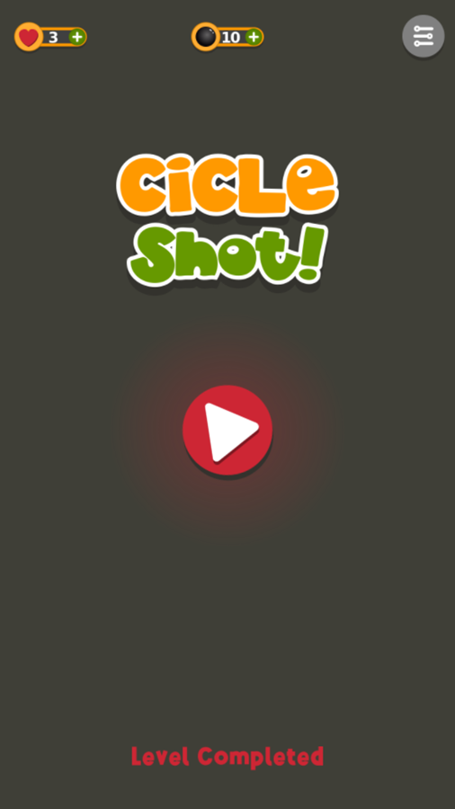 Circle Shot Game Welcome Screen Screenshot.
