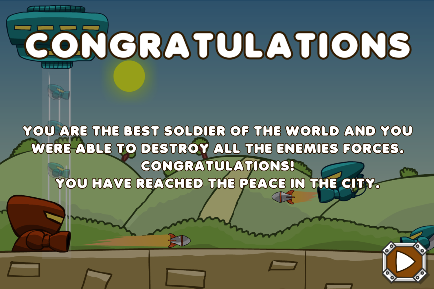 City Heroes Game Beat Screen Screenshot.