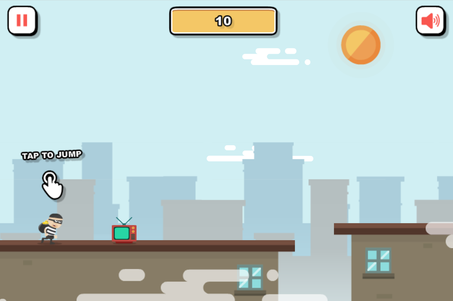 City Theft Game Jumping Instructions Screenshot.