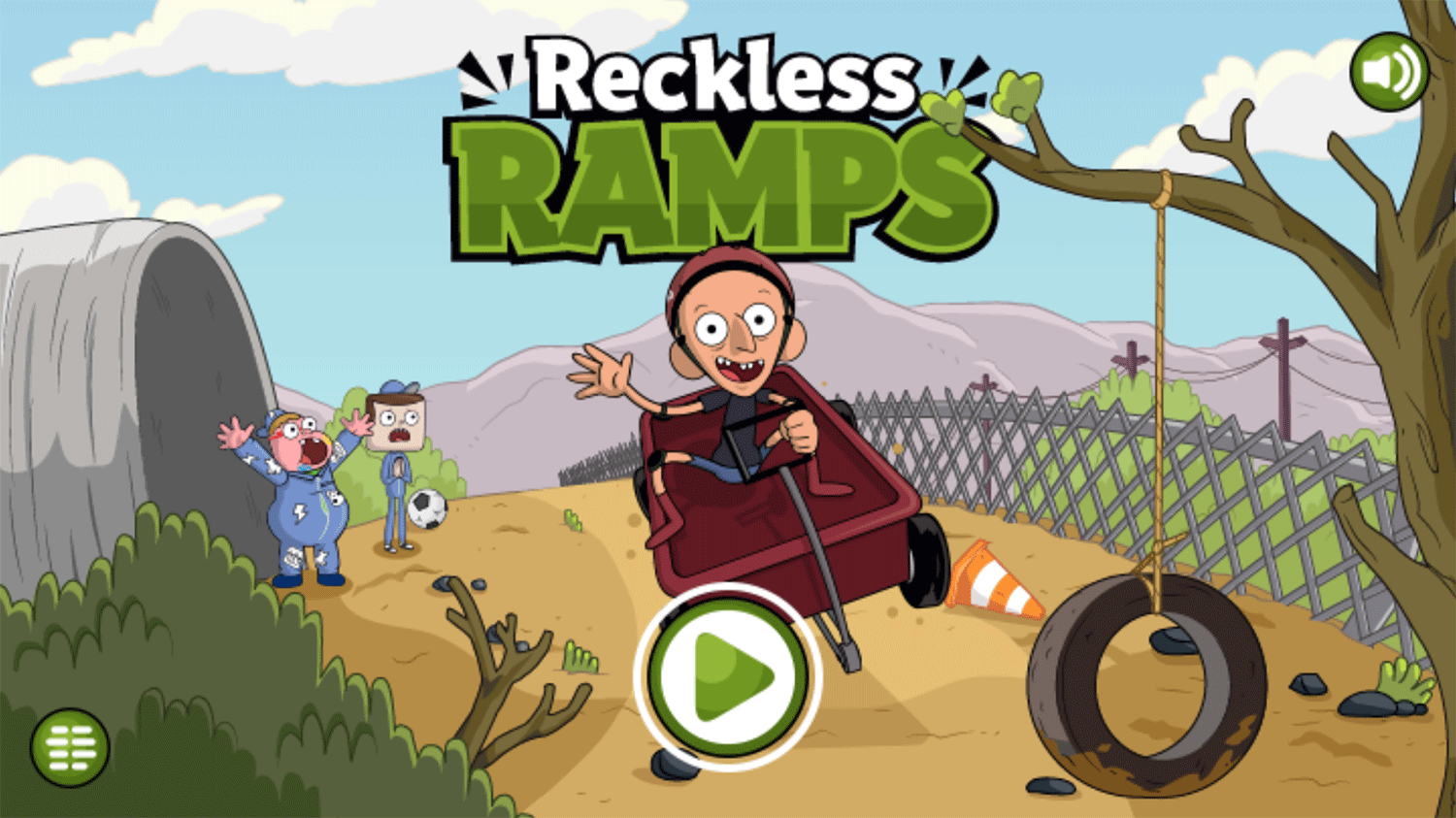 Clarence Reckless Ramps Game Welcome Screen Screenshot.