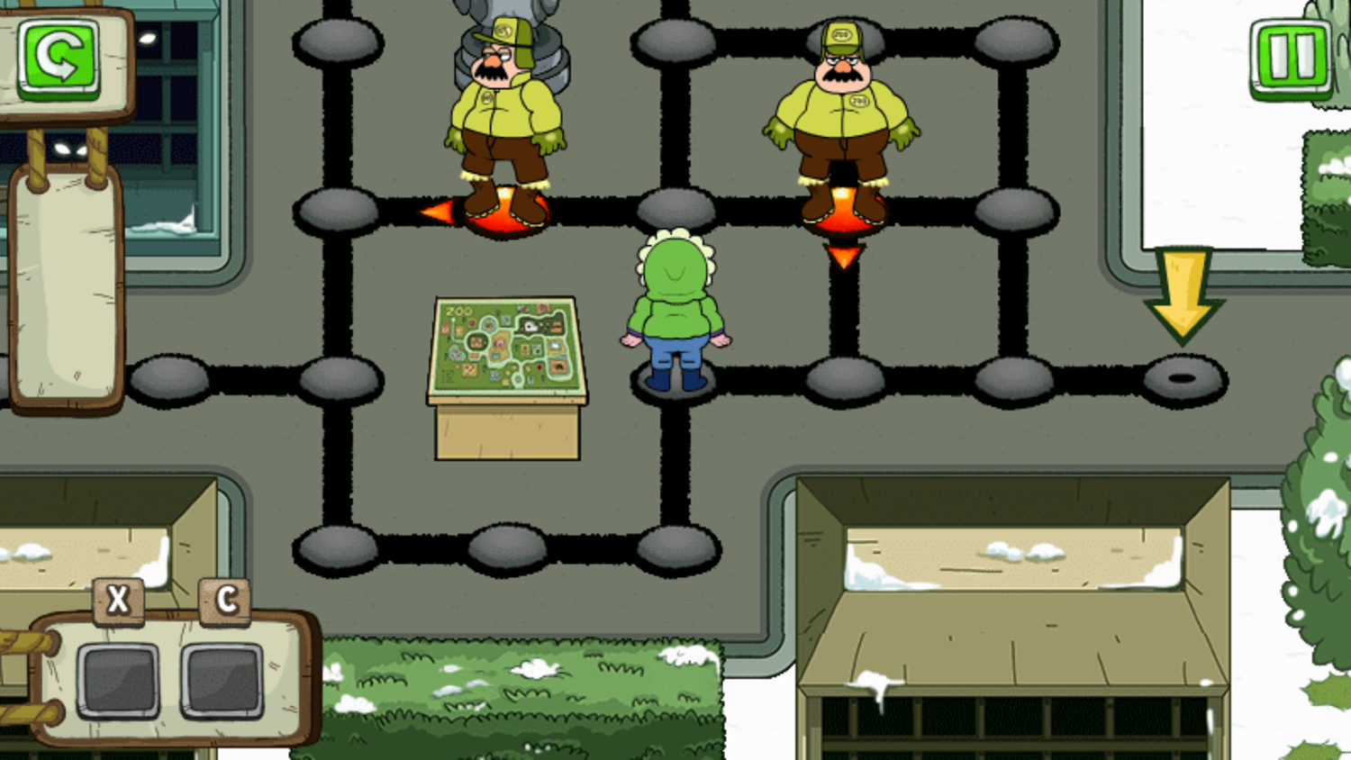 Clarence Zookeeper Caper Game Play Screenshot.