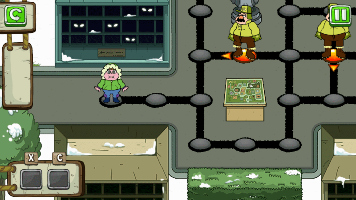Clarence Zookeeper Caper Game Start Screenshot.