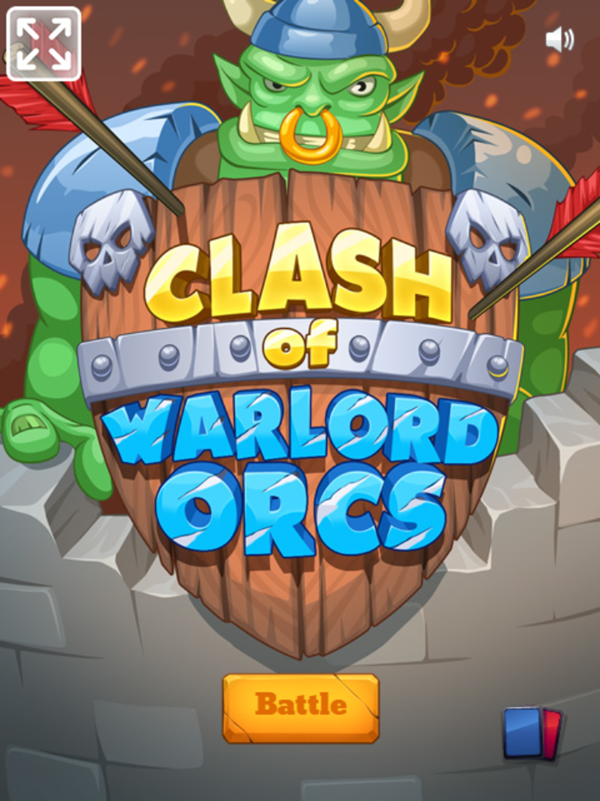 Clash of Warlord Orcs Game Welcome Screen Screenshot.
