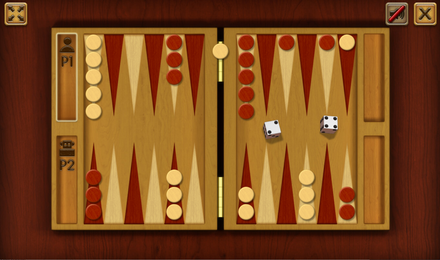Classic Backgammon Game Bar Screenshot.