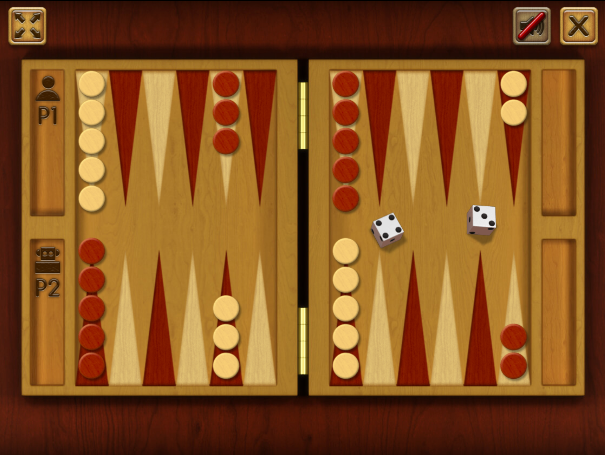 Classic Backgammon Game Dice Roll Screenshot