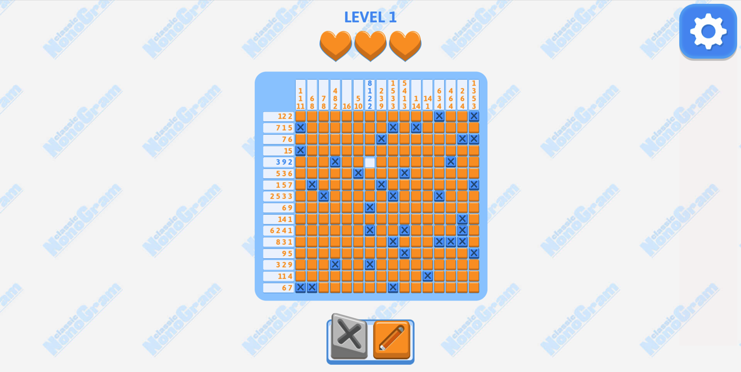 Classic Nonogram Game Large Puzzle Beat Screenshot.