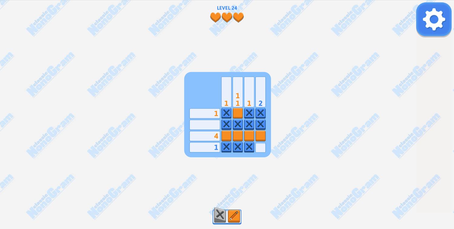Classic Nonogram Game Small Puzzle Gameplay Screenshot.