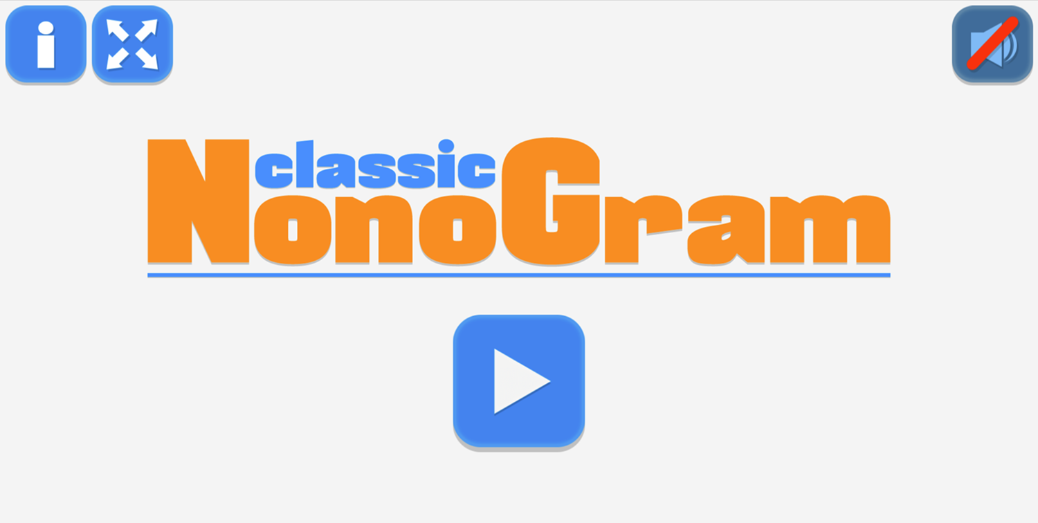 Classic Nonogram Game Welcome Screen Screenshot.