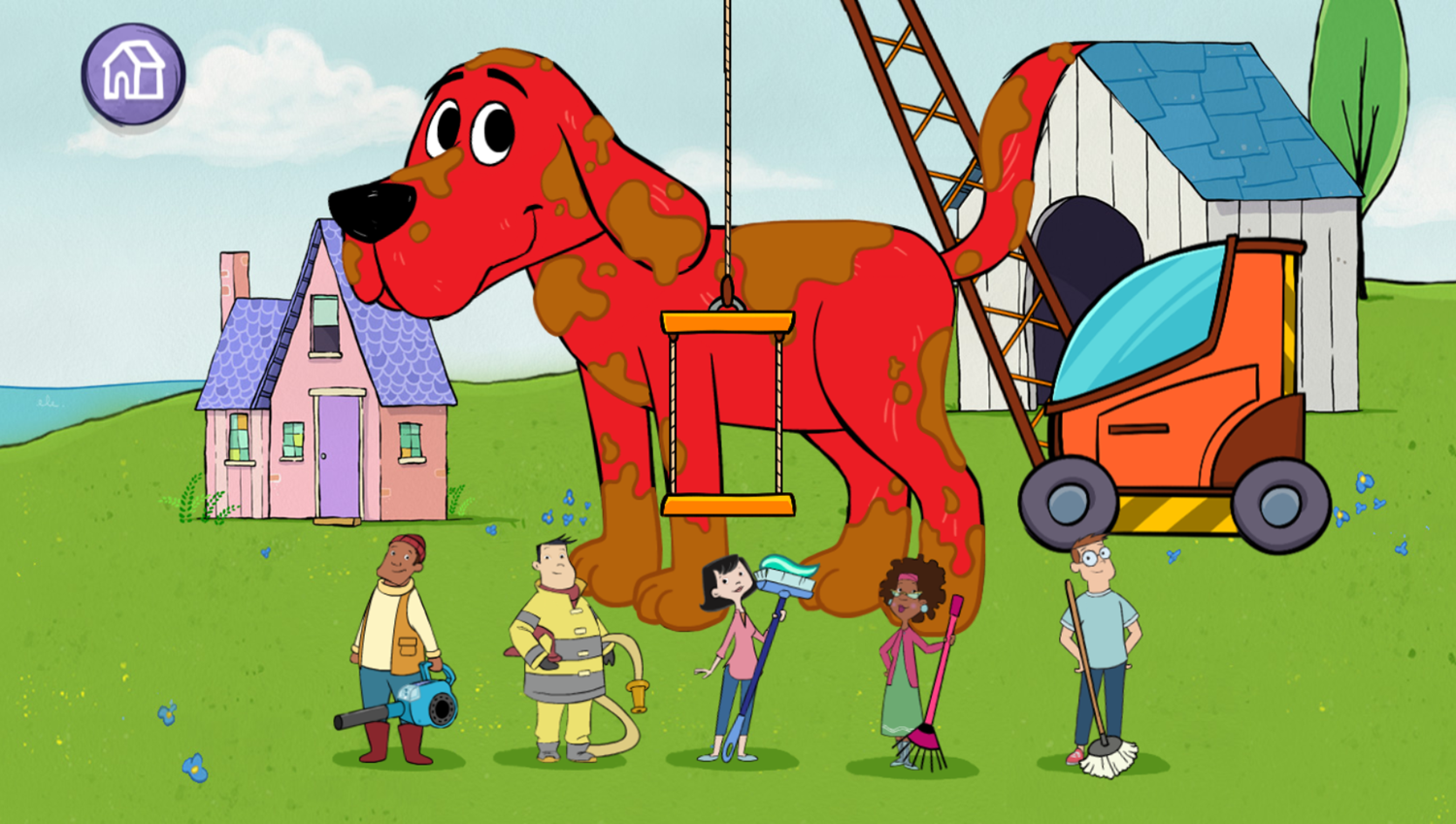 Clifford the Big Red Dog: A Dog's Life Wash Start Screenshot.
