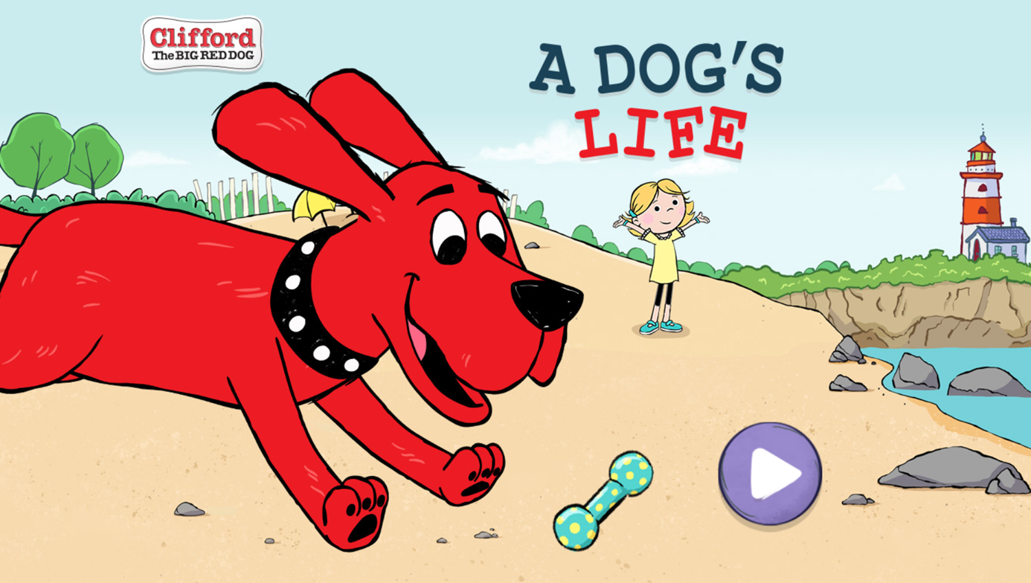 Clifford the Big Red Dog: A Dog's Life Welcome Screen Screenshot.