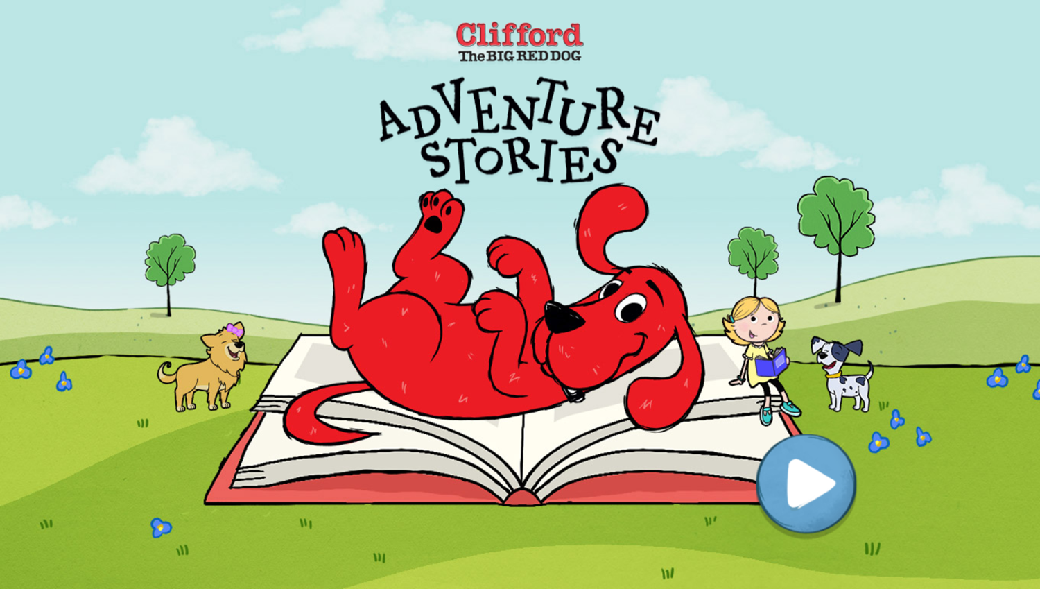 Clifford the Big Red Dog: Adventure Stories Welcome Screen Screenshot.