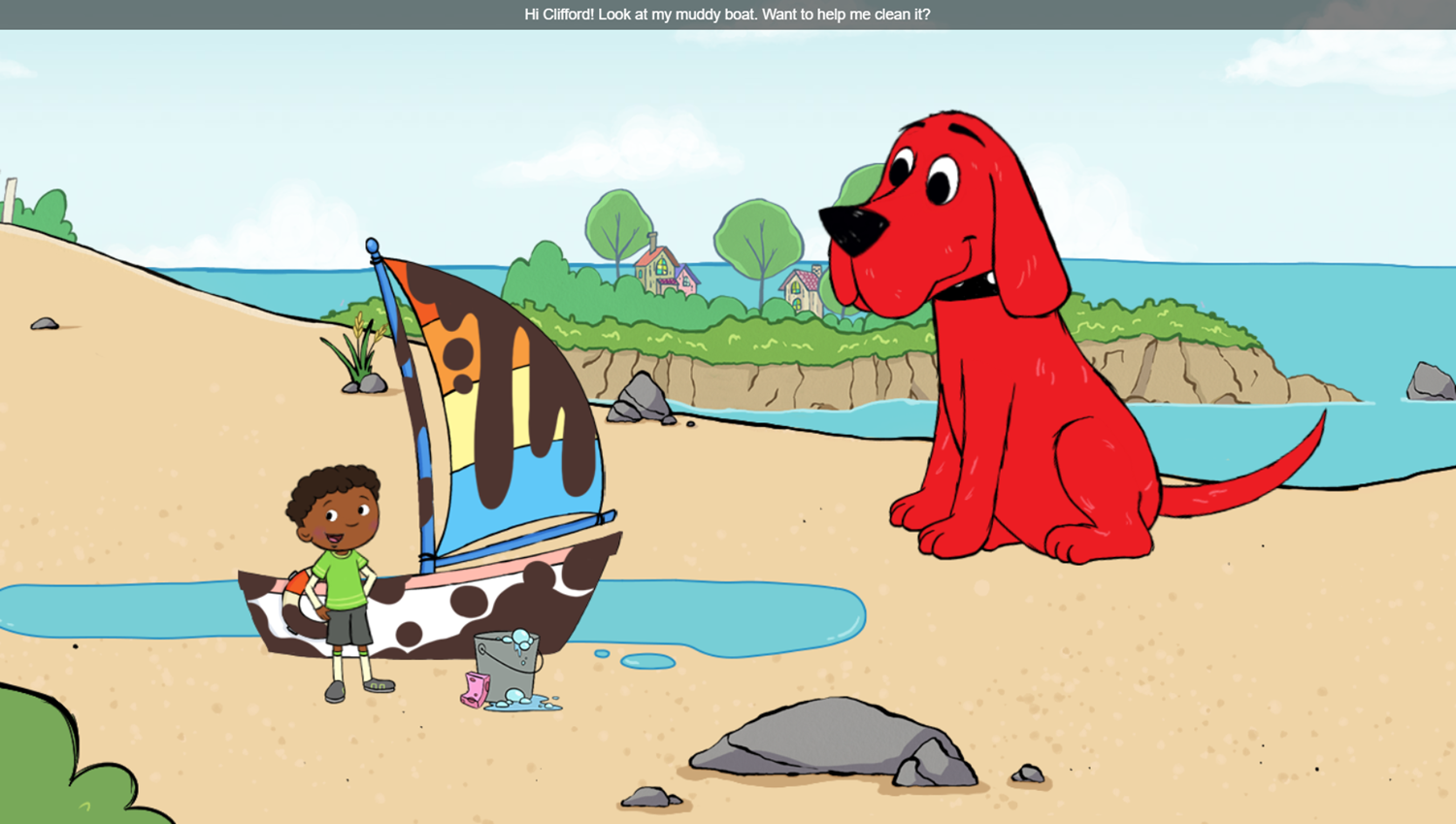 Clifford the Big Red Dog: All Around Birdwell Boat Cleaning Screenshot.