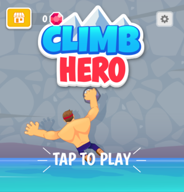 Climb Hero Game Welcome Screen Screenshot.