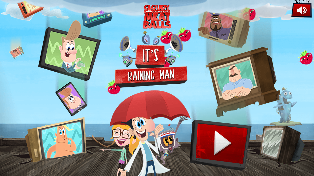 Cloudy with a Chance of Meatballs Its Raining Man Welcome Screen Screenshot.