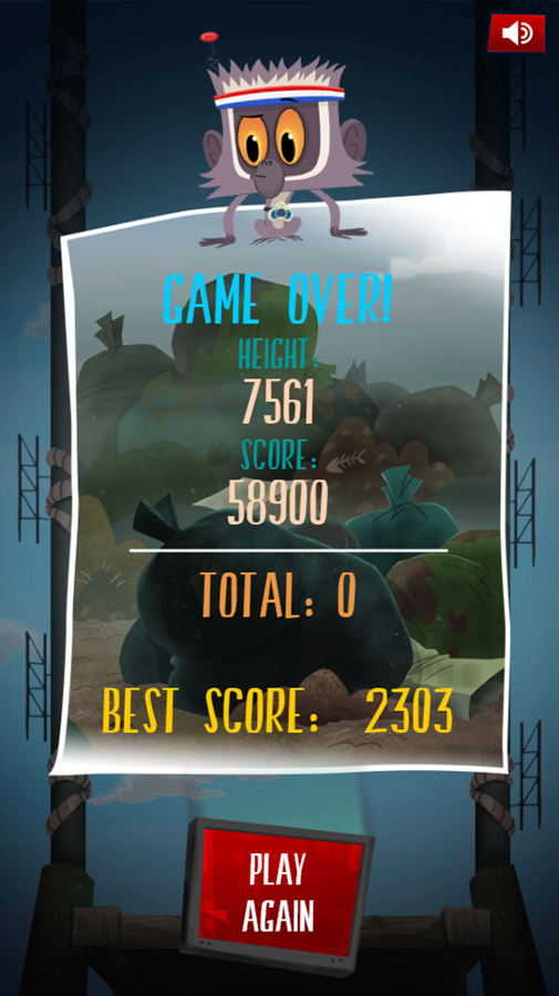 Cloudy With a Chance of Meatballs The Climb Game Over Screenshot.