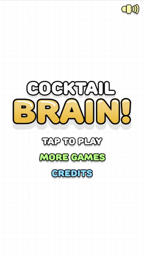 Cocktail Brain Game Welcome Screen Screenshot.