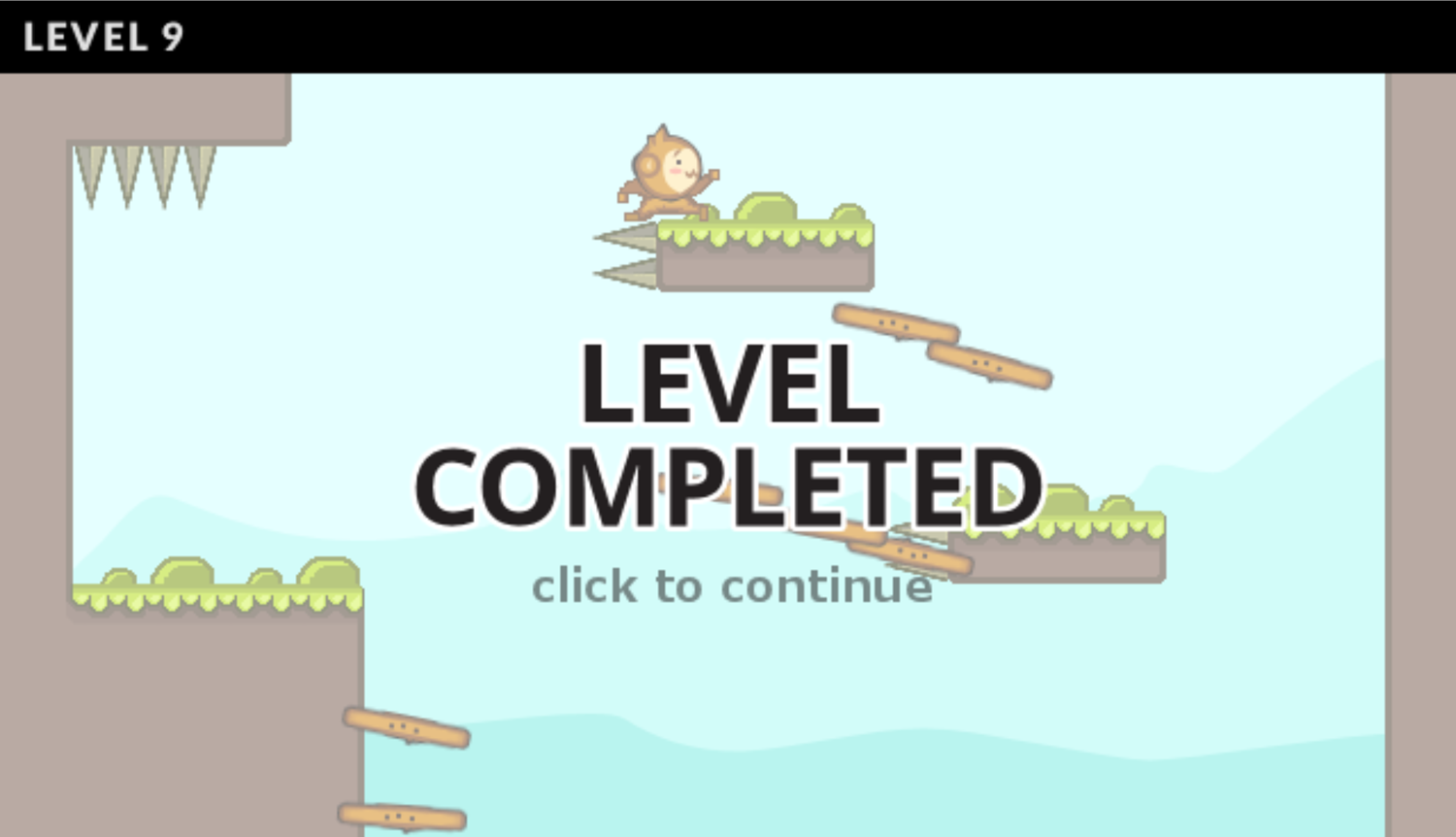 Coco Monkey Game Level Completed Screen Screenshot.