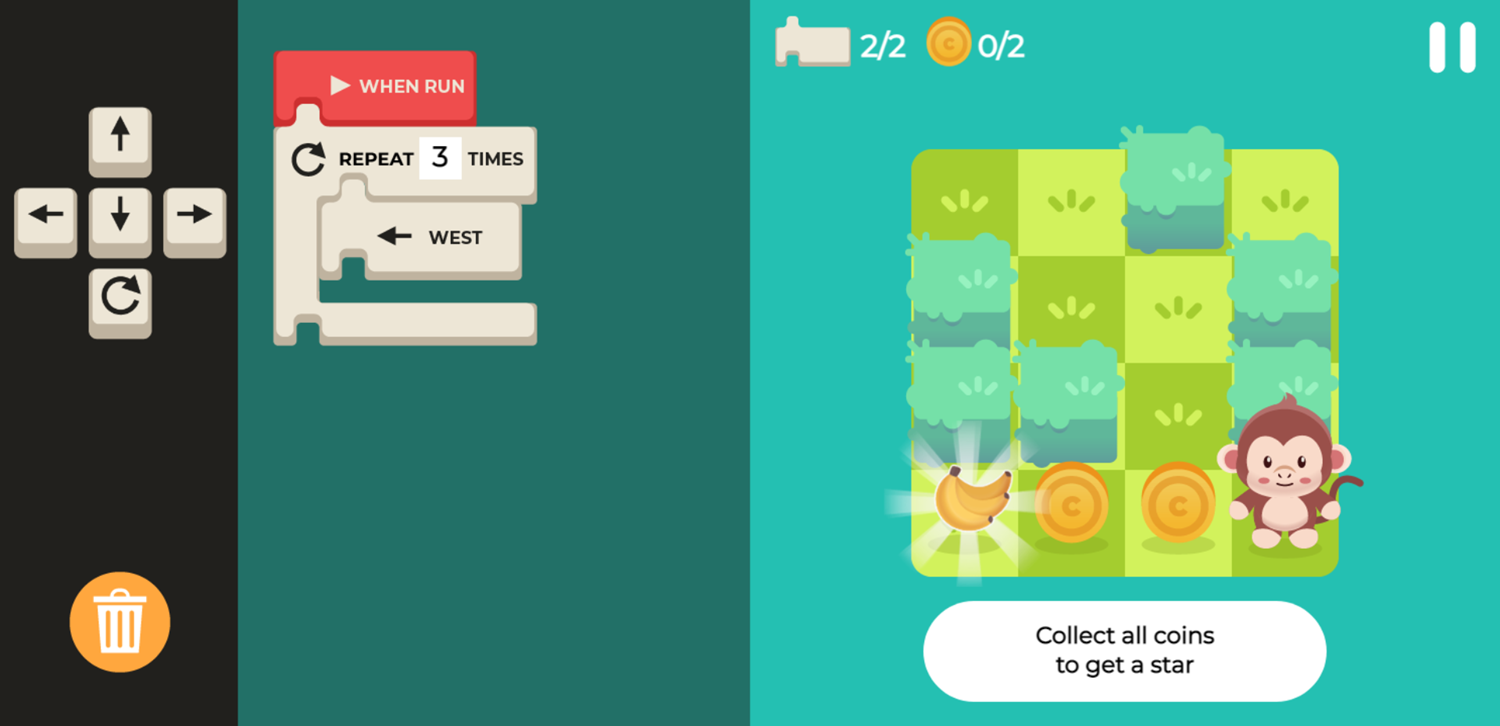 Code Monkey Game Collect Coins Tutorial Screen Screenshot.