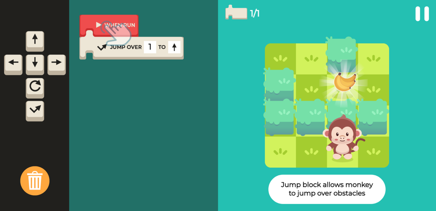 Code Monkey Game Jump Block Tutorial Screen Screenshot.