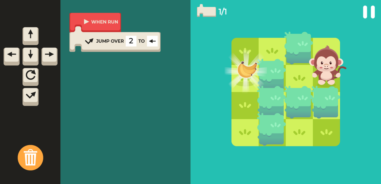 Code Monkey Game Using a Jump Block Screenshot.