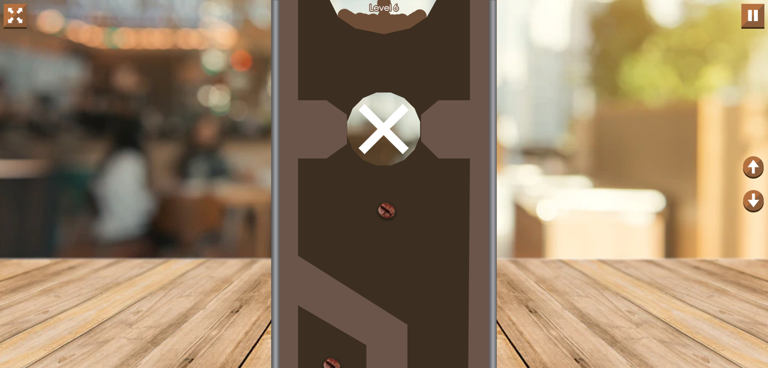 Coffee Drip Game Level With a Spinner Screenshot.