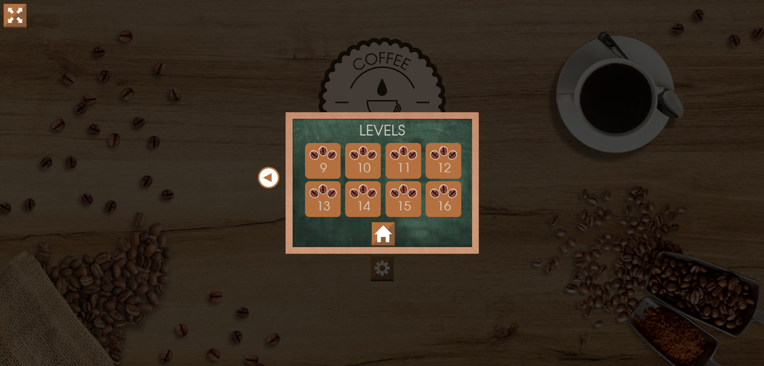 Coffee Drip Game Stage Select Screen Screenshot.