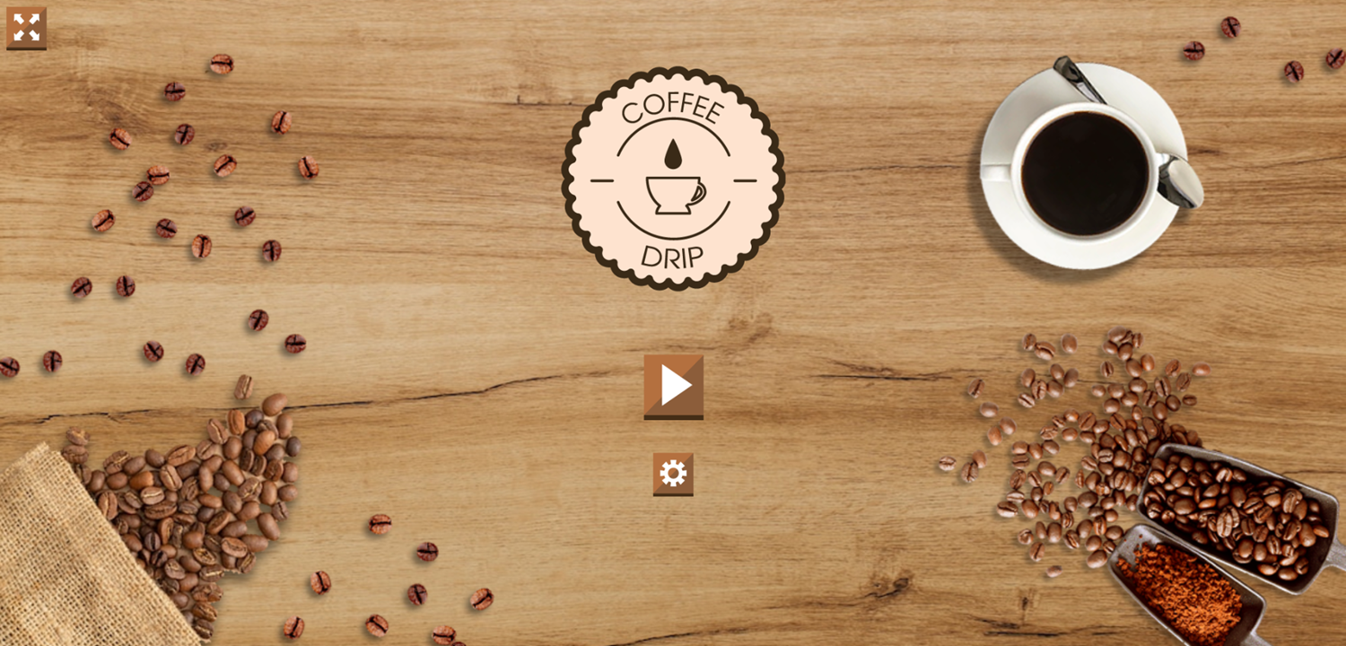 Coffee Drip Game Welcome Screen Screenshot.