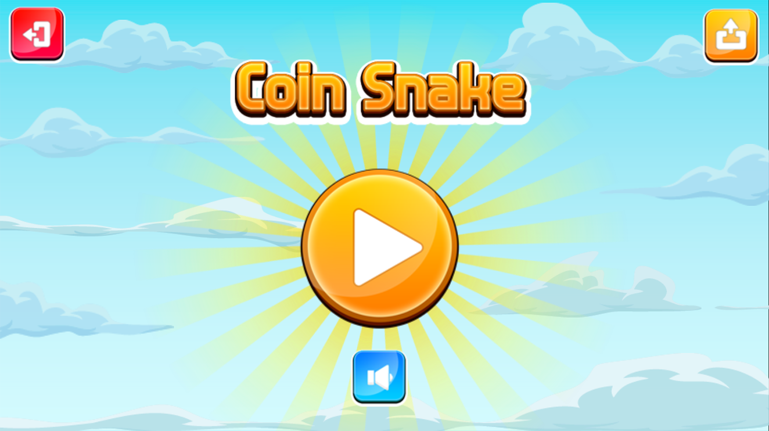 Coin Snake Game Welcome Screen Screenshot.