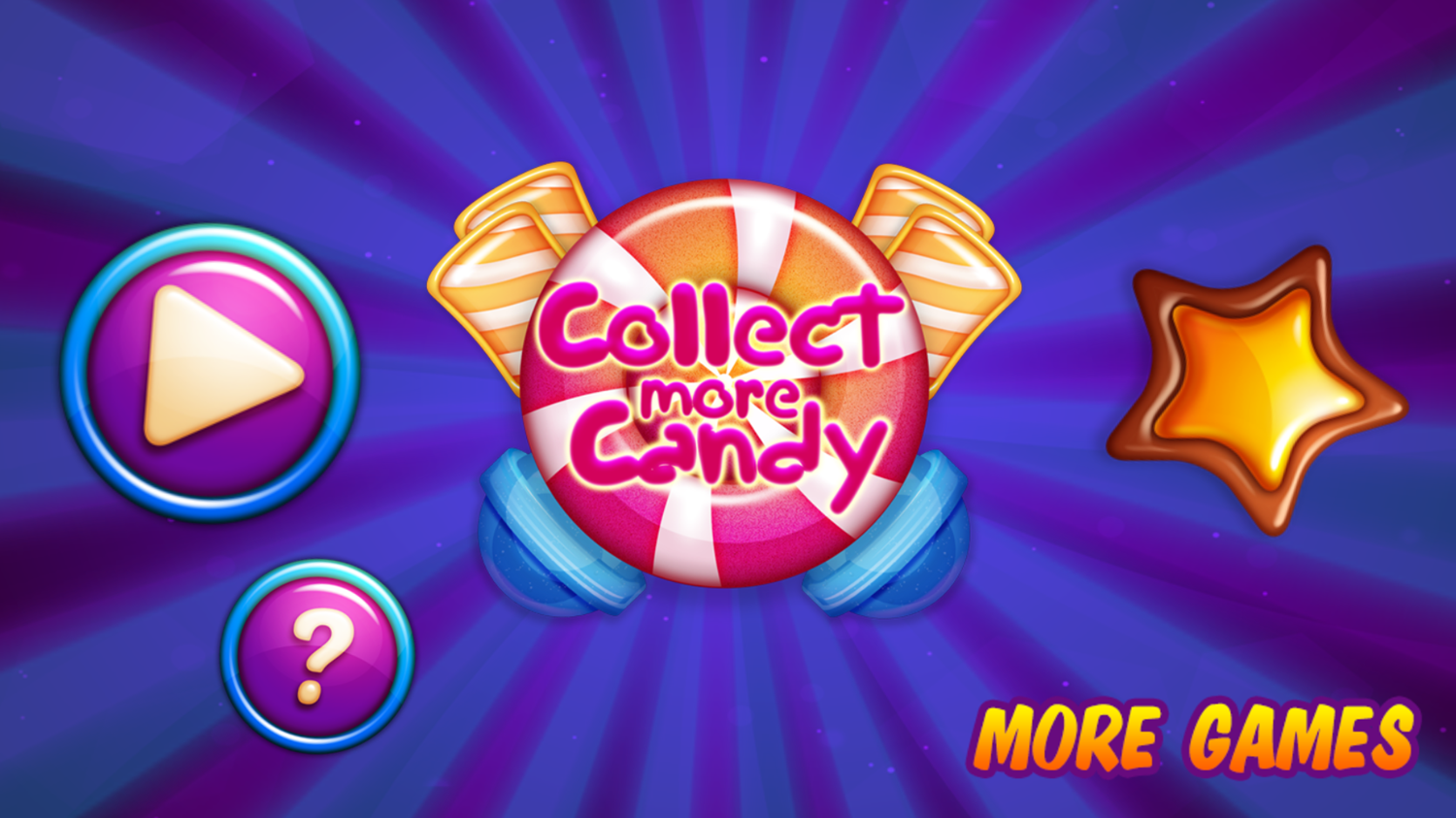 Collect More Candy Game Welcome Screen Screenshot.