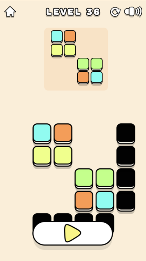 Color Blocks Game Level Complete Screen Screenshot.
