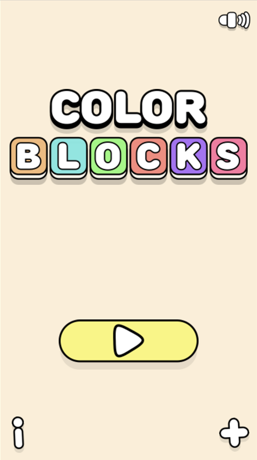 Color Blocks Game Welcome Screen Screenshot.