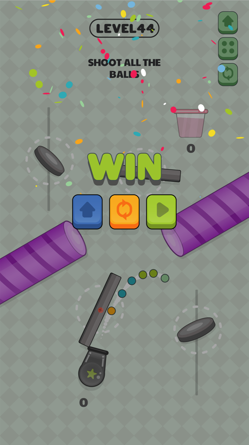 Color Cannon Game Level 44 Screenshot.