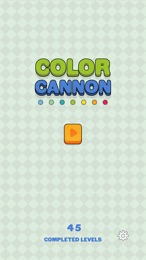 Color Cannon Game Welcome Screen Screenshot.