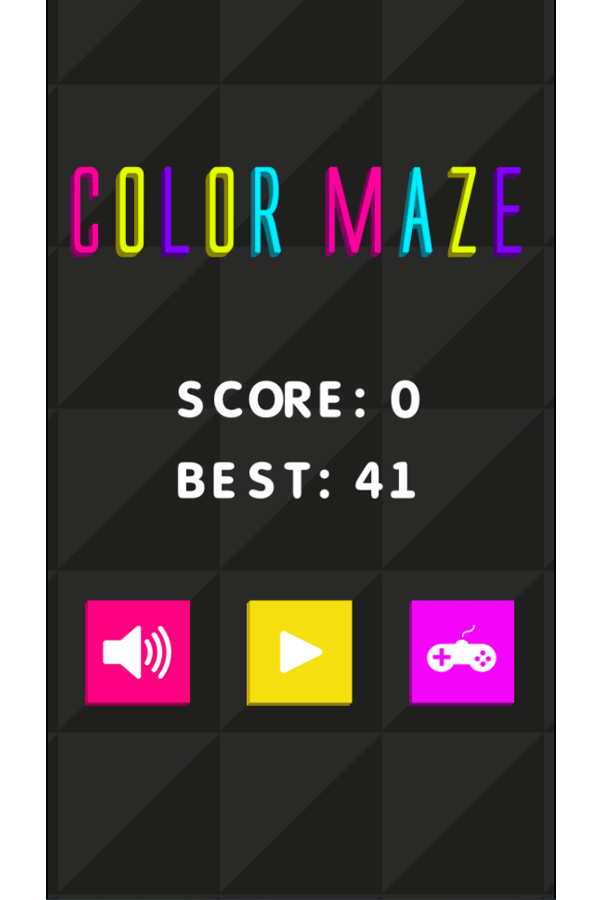 Color Maze Welcome Screen Screenshot.