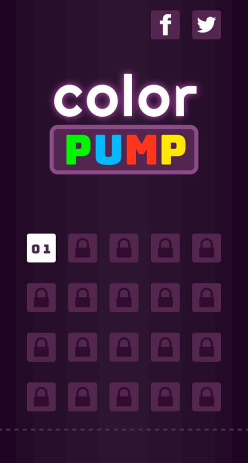 Color Pump Game Welcome Screen Screenshot.