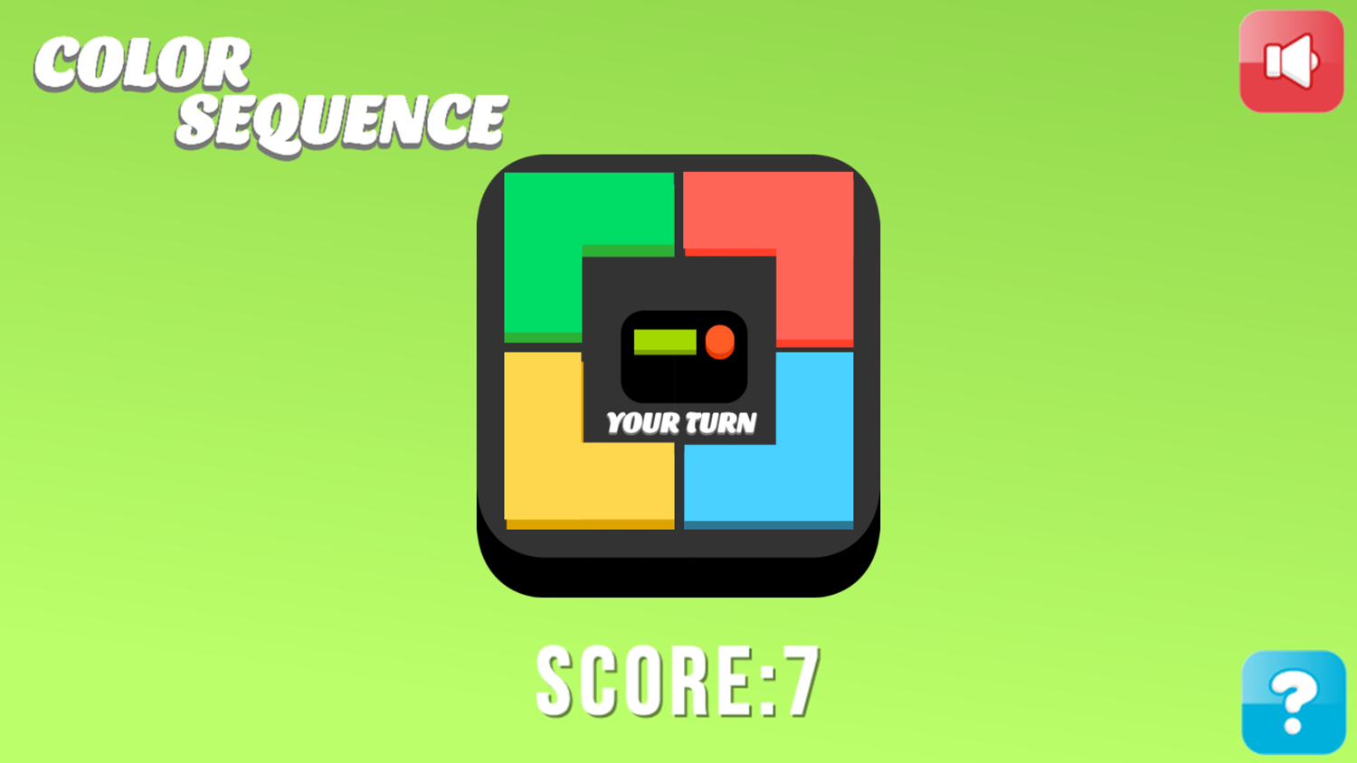 Color Sequence Game Play Screenshot.