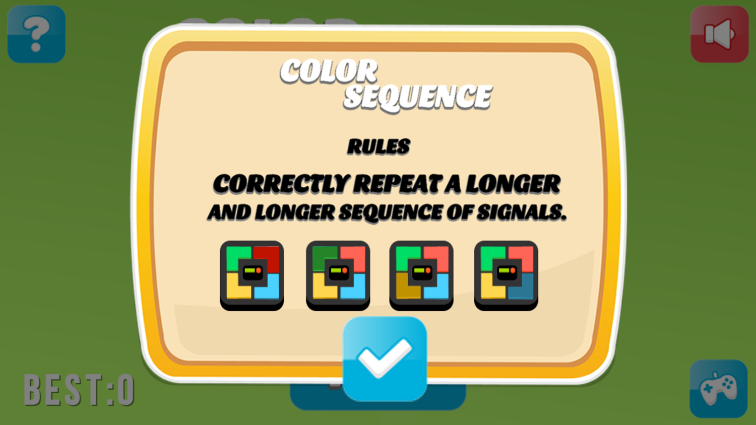 Color Sequence Game How To Play Screenshot.