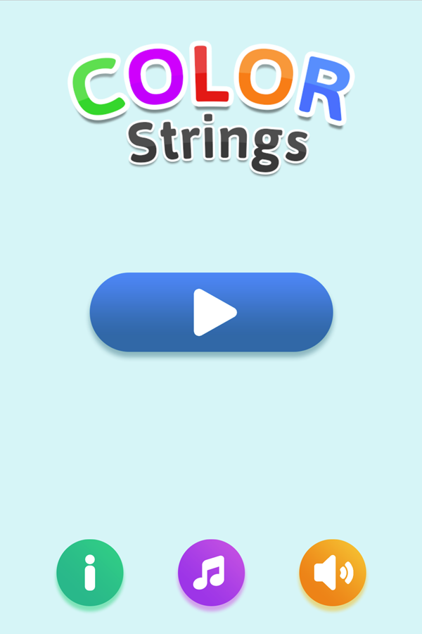 Color Strings Game Welcome Screen Screenshot.