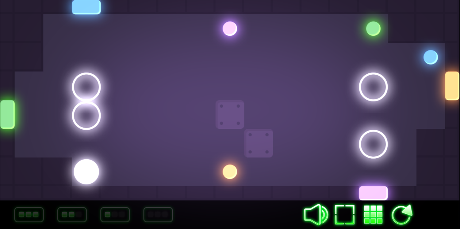 Colors and Magnets Game Level With Color Stripping Circles Screenshot.