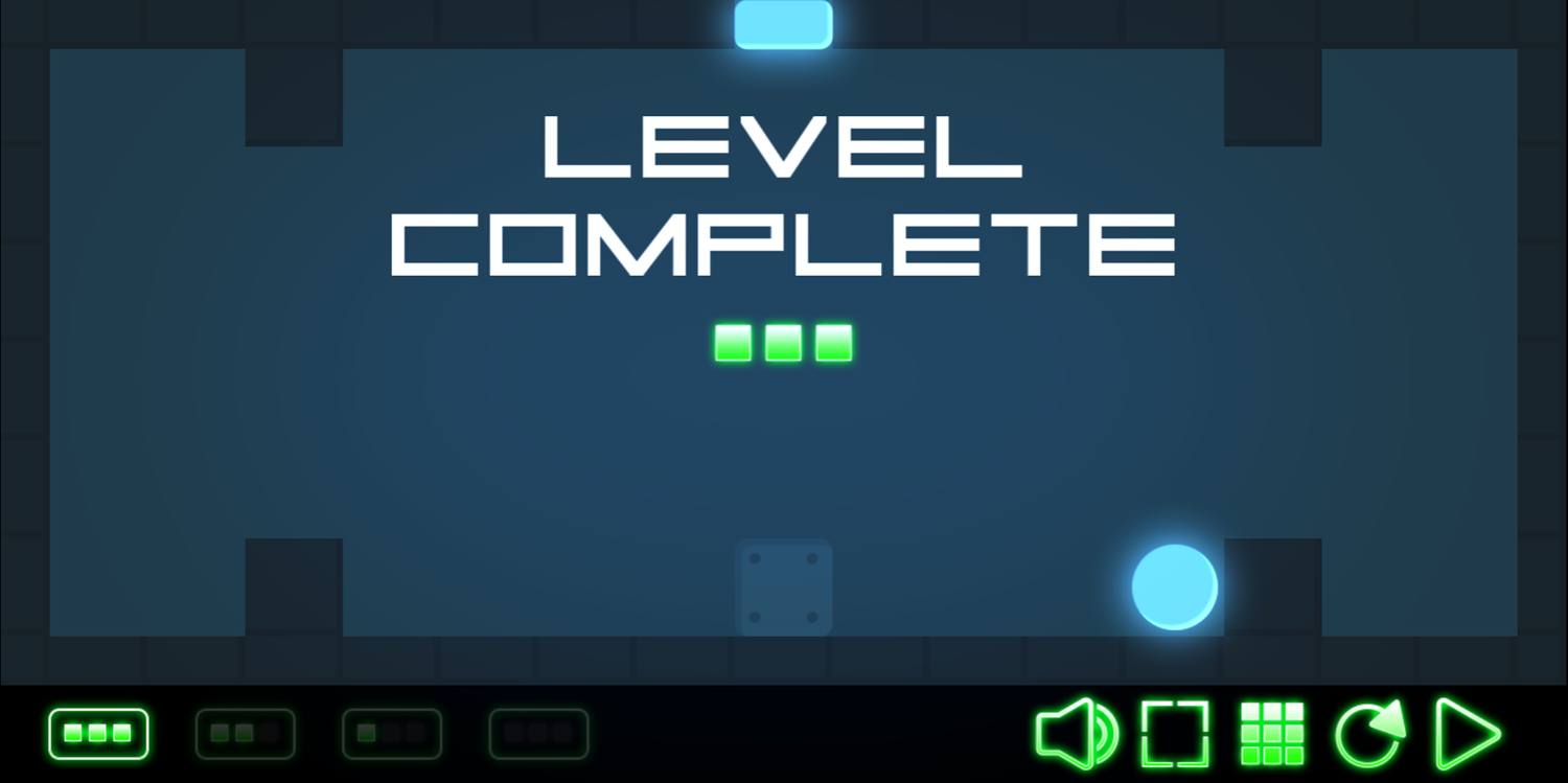 Colors and Magnets Game Level Complete Screen Screenshot.