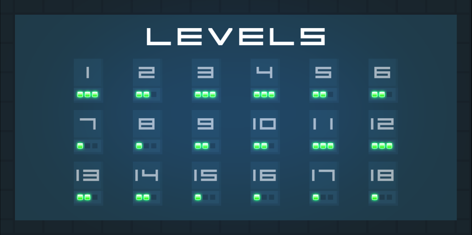 Colors and Magnets Game Level Select Screen Screenshot.
