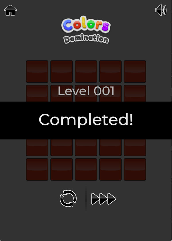 Colors Domination Game Level Complete Screen Screenshot.